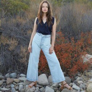 Kamm Pants in Bleached Denim,10 (fits like a 12)